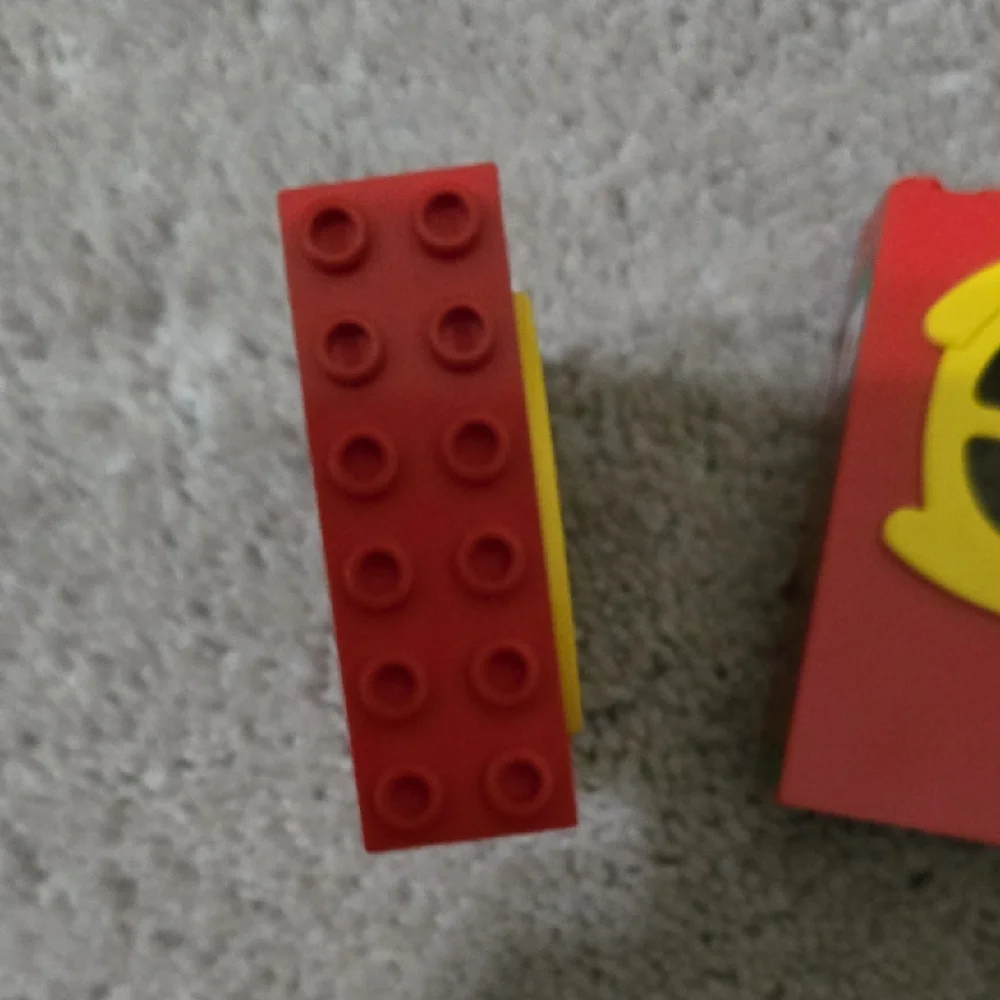 Set of 2: LEGO Vintage Red & Yellow Building Block Pieces-Doors or Windows
